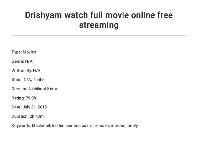 watch drishyam online free